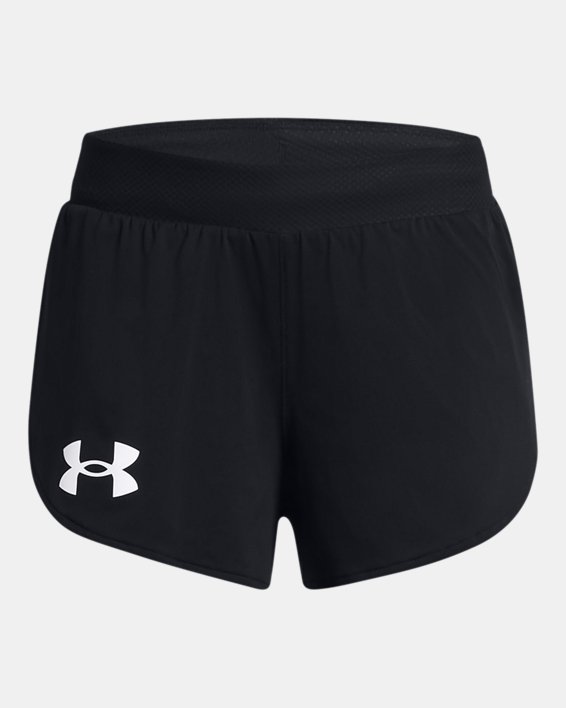 UA Pro Runner split shorts voor dames, Black, pdpMainDesktop image number 4